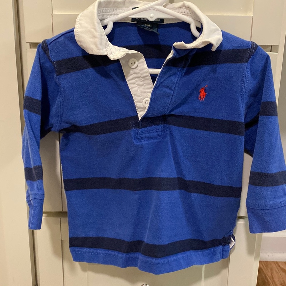 Ralph Lauren Blue Rugby shirt. size 18 months